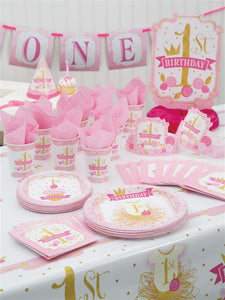 Pink and Gold Tutu 1st Birthday Party Hats