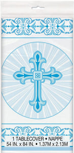 Religious Blue - Plastic Tablecover