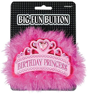 Birthday Princess Tiara Button