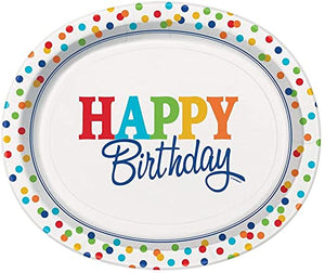 Rainbow Polka Dot Happy Birthday Tableware