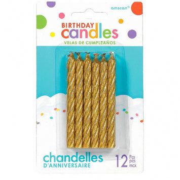 Gold Spiral Birthday Candles
