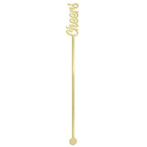 "Cheers" Gold Drink Stirrers