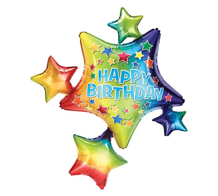 Supershape Birthday Star Cluster Balloon