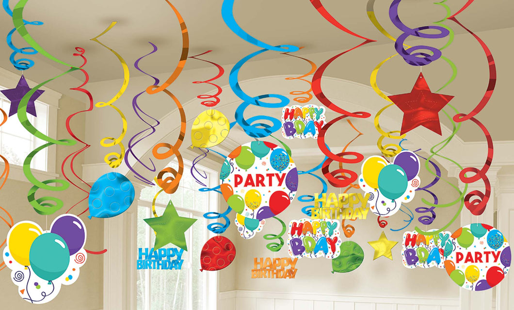 Happy Birthday Swirl Decorations!