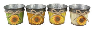 Sunflower Metal Pot