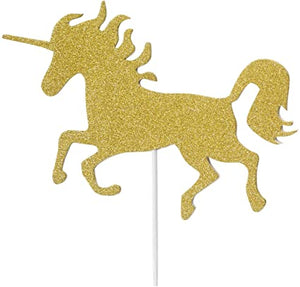 Unicorn Cake Topper - Gold Glitter