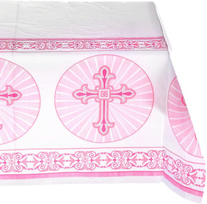 Religious Pink - Plastic Tablecover