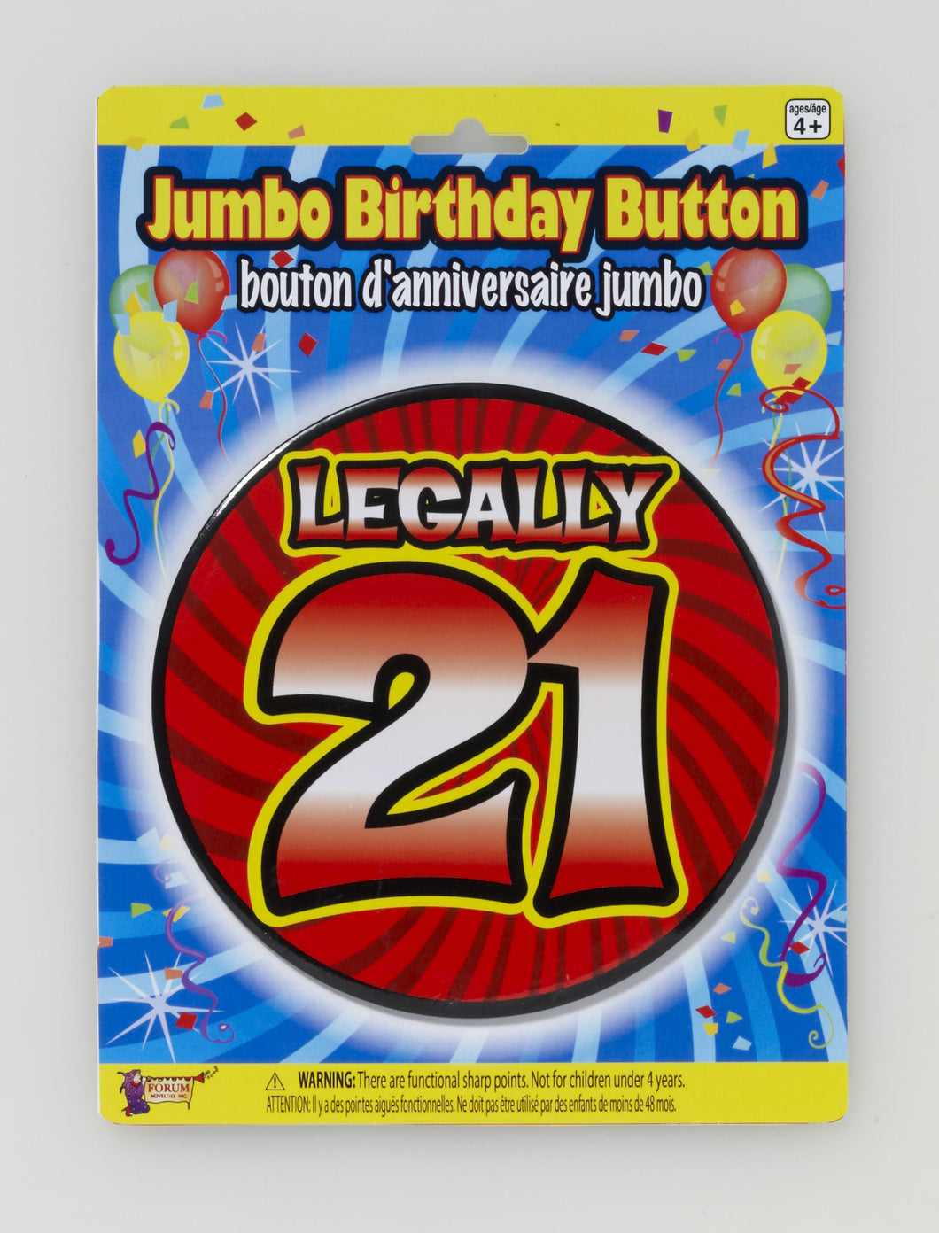 Legally 21 Jumbo Birthday Button