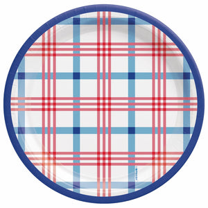 Summer Block Party Plaid 7" Round Plates