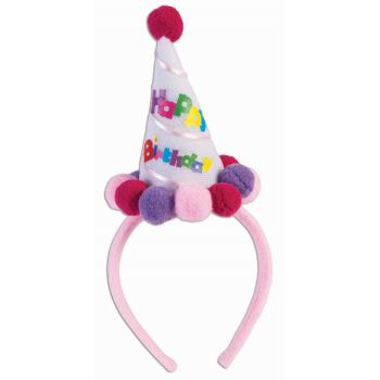 Birthday Headband Hat- Pink