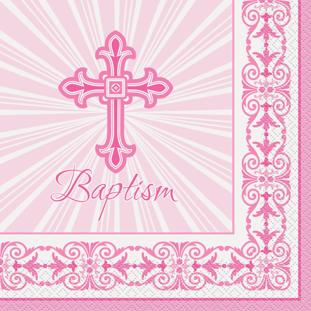 Baptism Pink - Paper Lunch Napkins 16 ct.