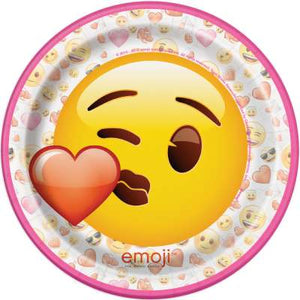 Emoji Valentine's Day Round 7" Dessert Plates