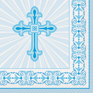 Religious Blue - Paper Beverage Napkins 16 ct.