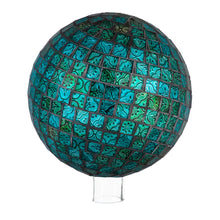 Load image into Gallery viewer, 10&quot; Mosaic Glass Gazing Ball, Turquoise Mosaic
