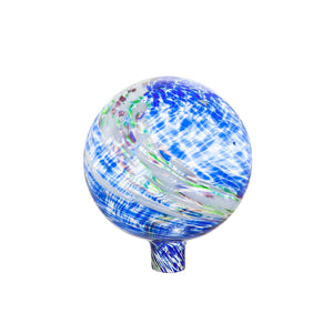 10" Glow in the Dark Glass Gazing Ball, Blue and G