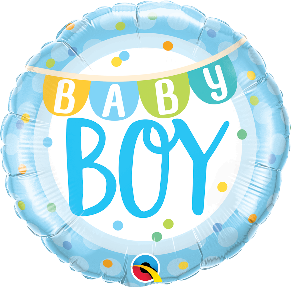 18" Baby Boy Banner & Dots Balloon