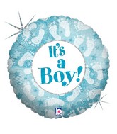 18" Holographic It's a Boy Balloon