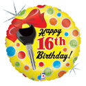 18C HAPPY 16TH BIRTHDAY DOTS CAR KEY