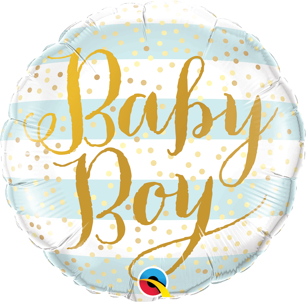 18" Baby Boy Blue Stripes Balloon