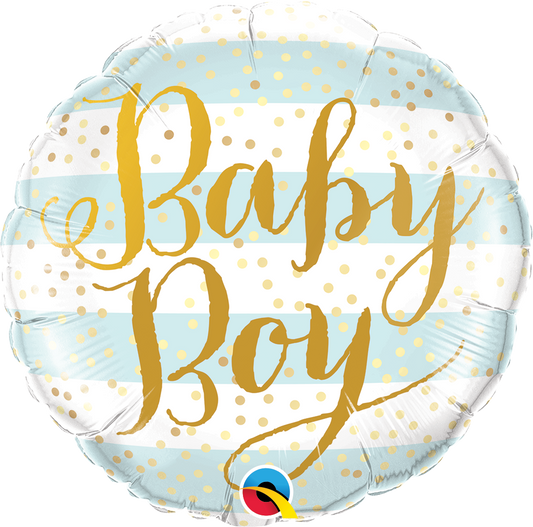 18" Baby Boy Blue Stripes Balloon