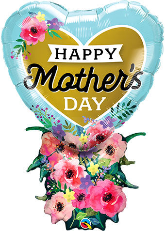 Supershape Mother's Day Heart Bouquet Mylar