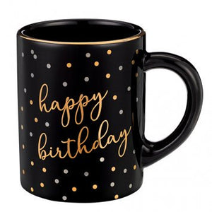 Black & Gold "Happy Birthday" Mug