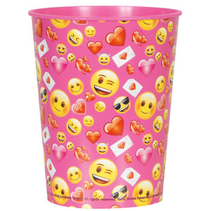 Pink Emoji Plastic Favor Cup