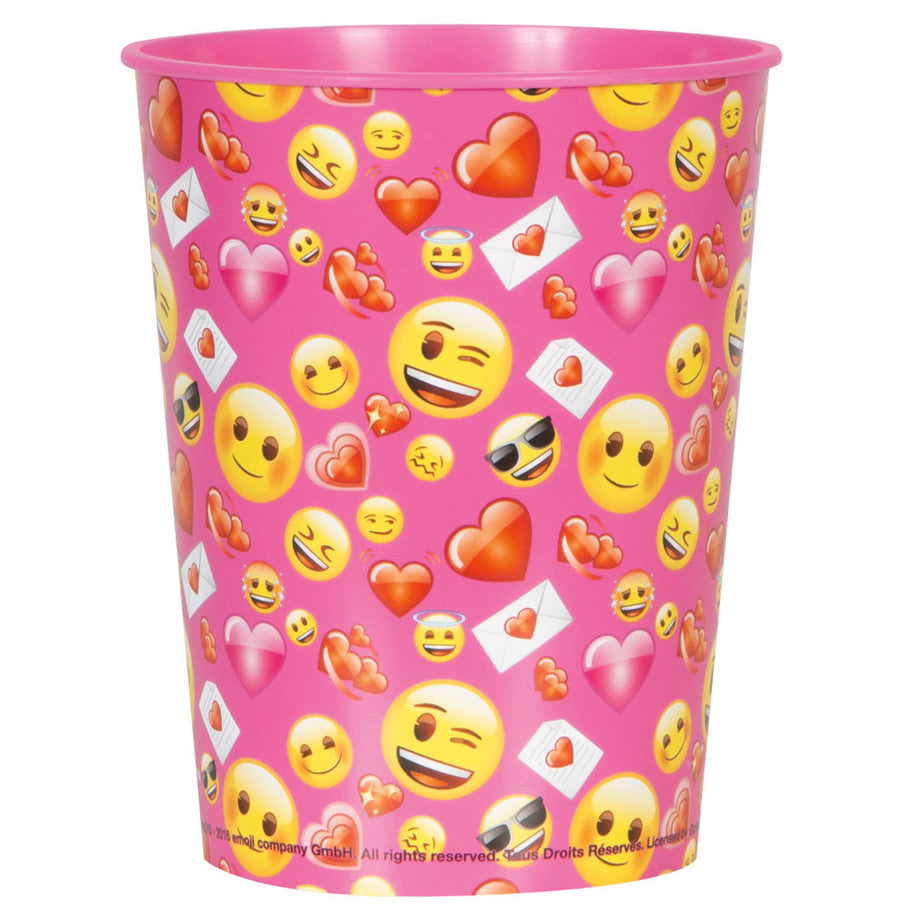Pink Emoji Plastic Favor Cup