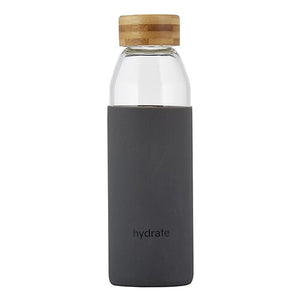 Glass Water Bottle w/ Bamboo Lid - Hydrate