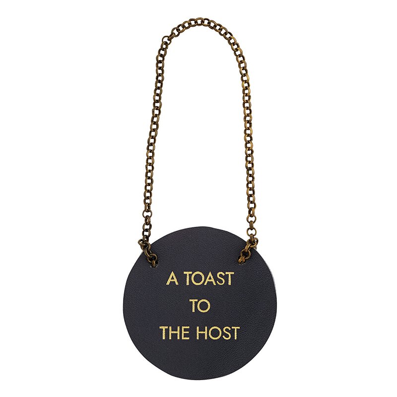 Leather Bottle Tag - Toast to the Host