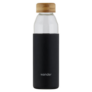 Glass Water Bottle w/ Bamboo Lid - Wander