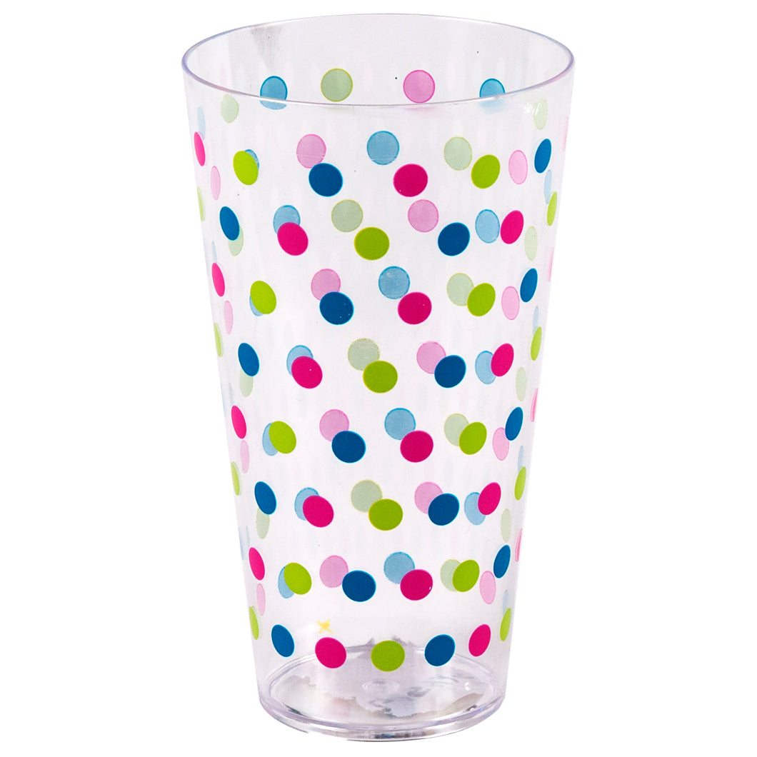 Summer Tumbler 18Oz Clear with Multicolor Dots