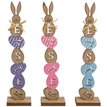 TABLE DECOR EASTER BUNNY STACKER MDF 3ASST 15IN H