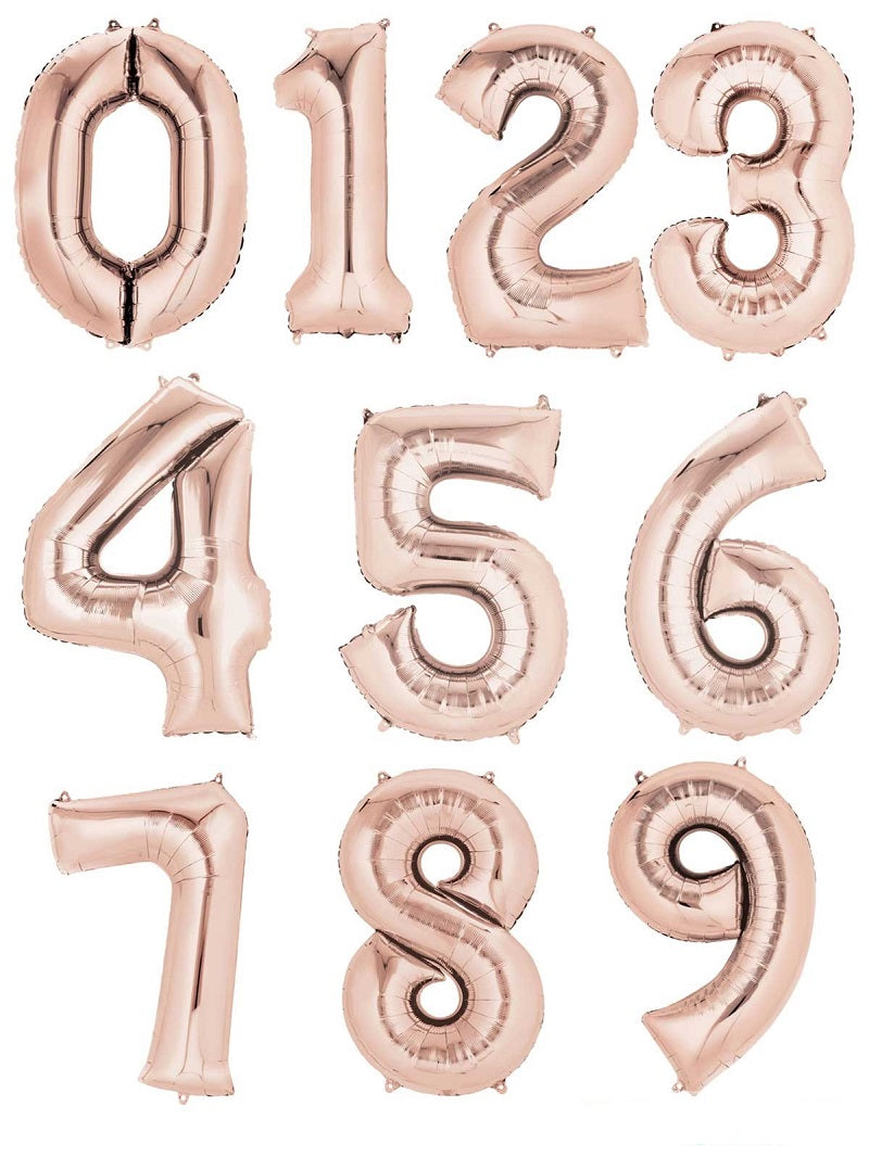 Rose Gold Supershape Numbers 34"