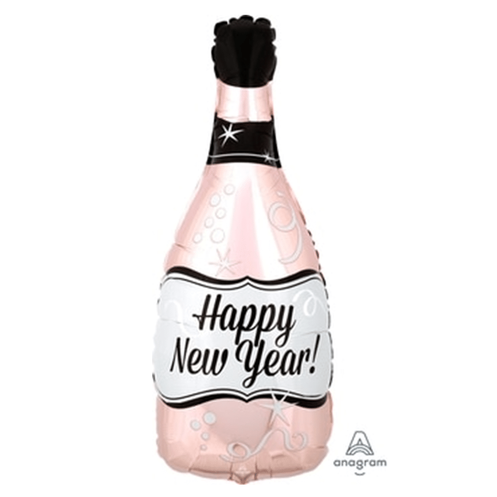 Supershape Pink Happy New Year Champagne Bottle