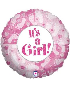 18" Holographic It's a Girl Balloon