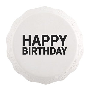 Mini Cake Stand - Happy Birthday White