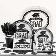 Load image into Gallery viewer, Congrats Grad Dinner Plates 18ct White

