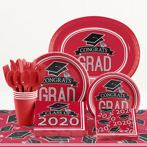 Congrats Grad Lunch Plates 18ct Red