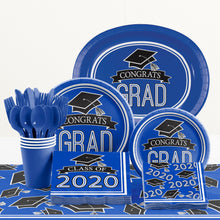 Load image into Gallery viewer, Congrats Grad Dinner Plates 18ct Blue
