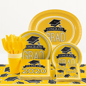 Congrats Grad Dinner Plates 18ct Yellow