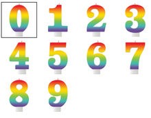 Load image into Gallery viewer, Rainbow Number Birthday Candle
