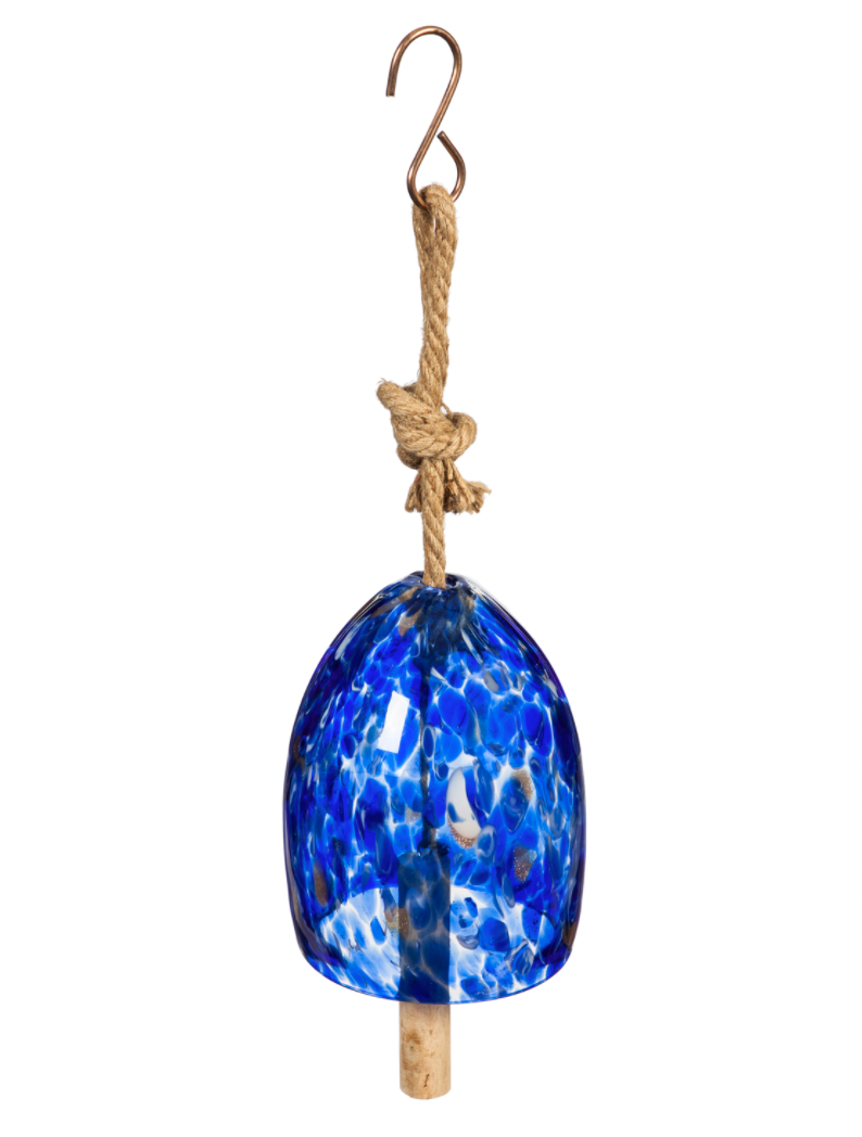Art Glass Speckle Deep Blue Bell Chime