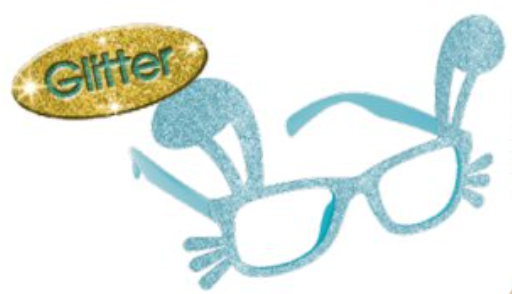 Easter Glitter Glasses - Blue