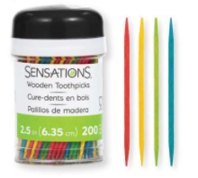 Wood Assorted Color Toothpicks (200ct.)