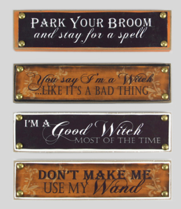 Wood and Canvas Halloween Sign