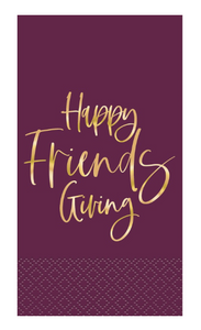 Modern Thanksgiving "Happy Friendsgiving" Guest Napkins 16ct - Foil Stamped