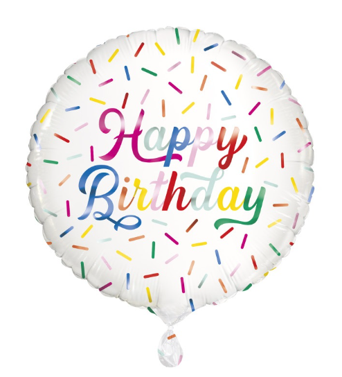 Birthday Sprinkle Happy Birthday Round Foil Balloon 18"