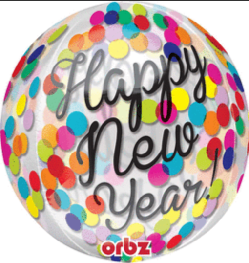 Orbz - Clear Happy New Year Confetti