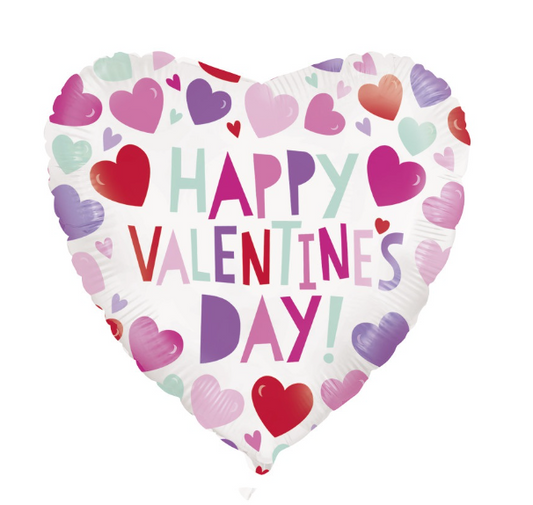 18" Smiling Hearts Valentine Mylar